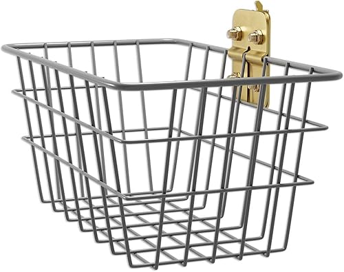 Miniatura 4 de DC Cargo Mall Paquete de 2 cestas de alambre de montaje en pared atornilladas, con opción de atornillado, cubo de almacenamiento portátil súper