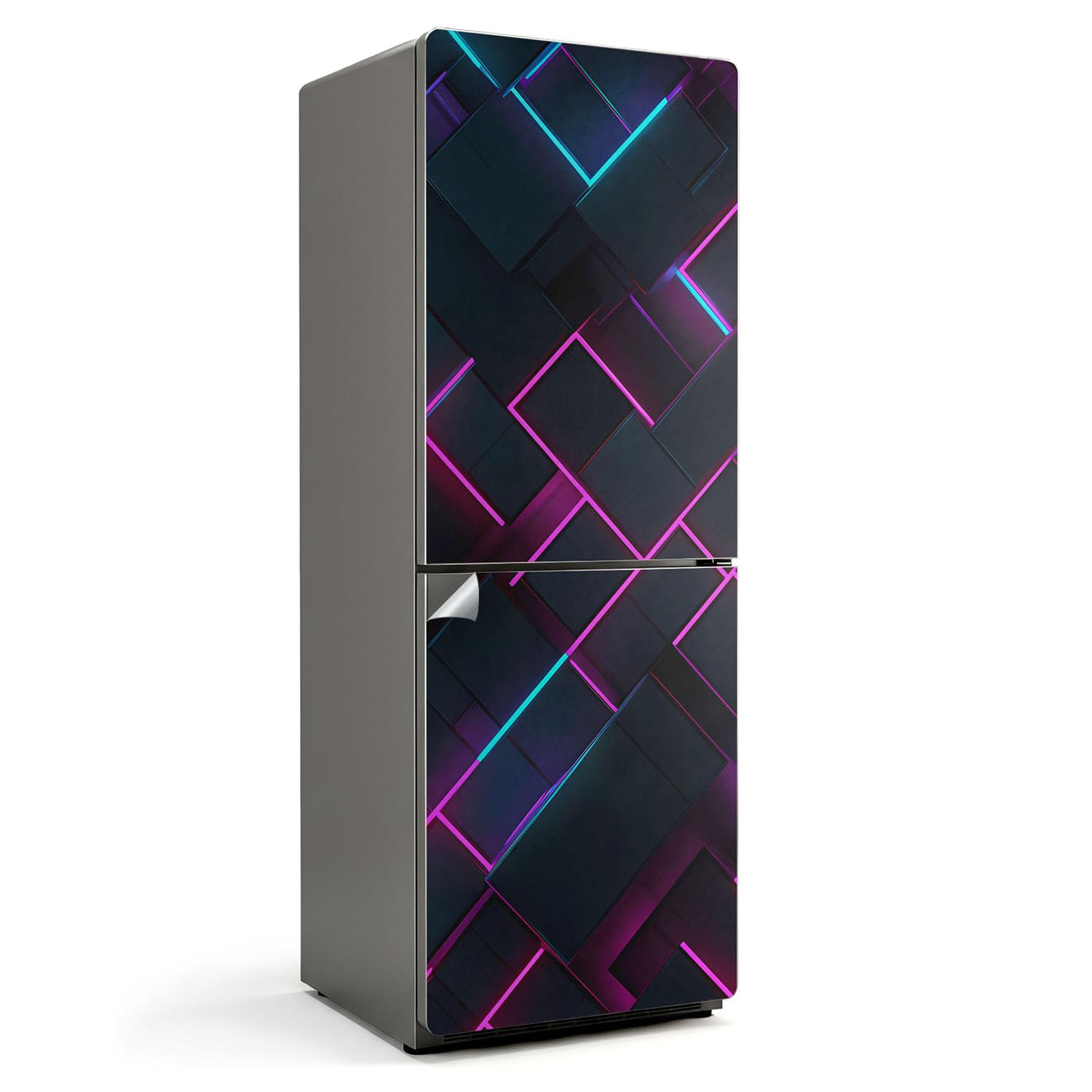 Vinilo para Frigorífico 70x190 cm con Diseño Geométrico Futurista Adhesivo