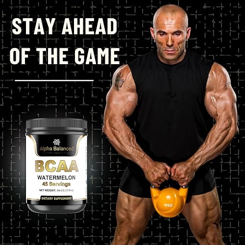 Miniatura 2 de Alpha Balanced BCAA - Polvo de sandía - 45 porciones, sin OMG, sin gluten, sin soja, sin lácteos, polvo vegetariano para hombres y mujeres
