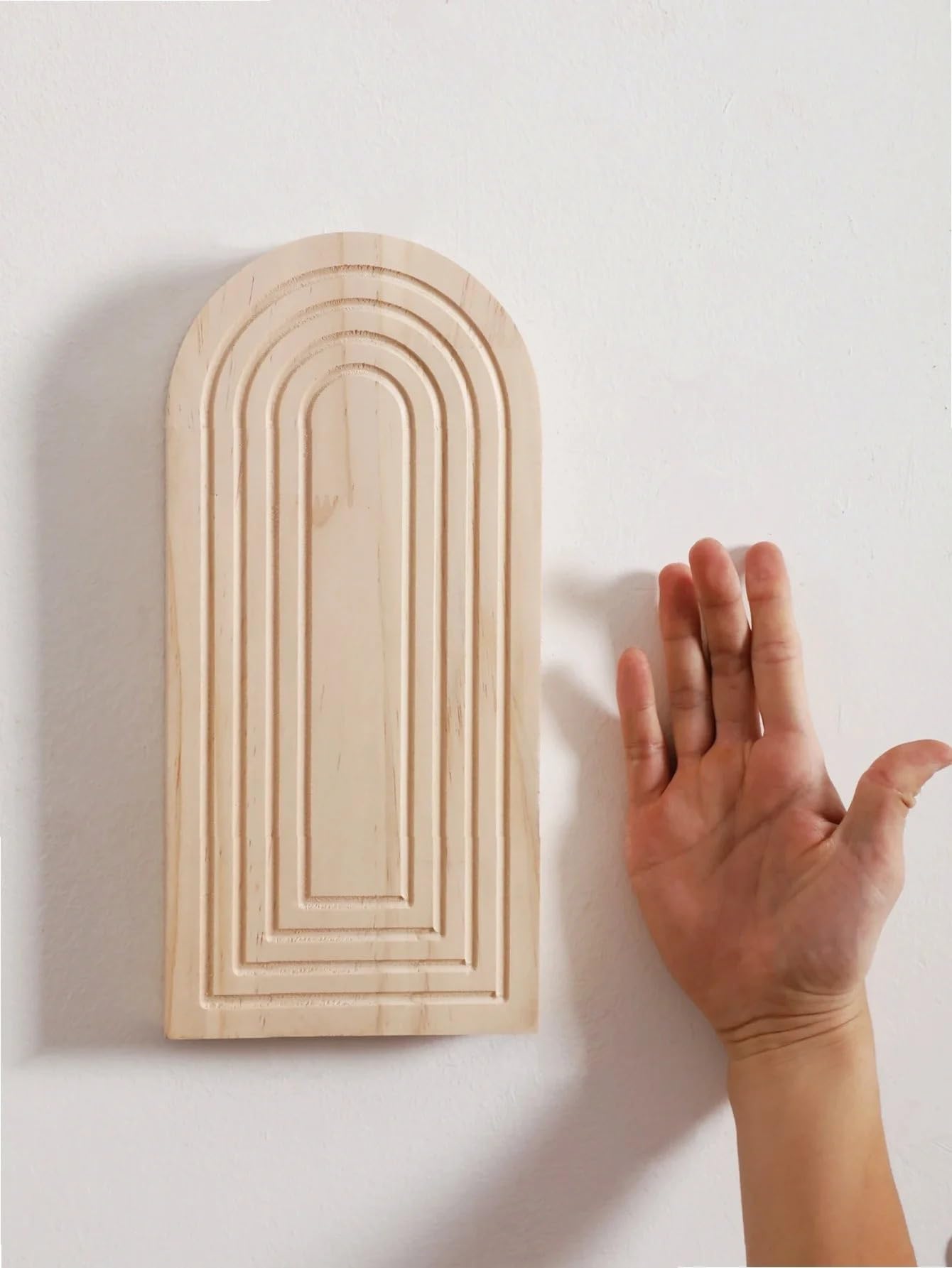 Wandvase Boho gewölbter Wandvasen-Übertopf aus Holz