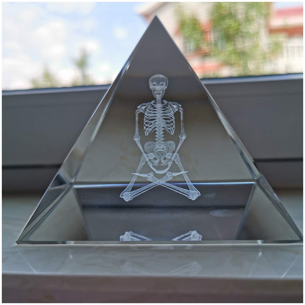 Sjdopulse 3D Crystal Human Body Skeleton Anatomy Model - Trapezoid Crystal Human Skeleton Model - 10Cm/3.9Inch. Crystal Skeleton Anatomical Model - For Teaching Display