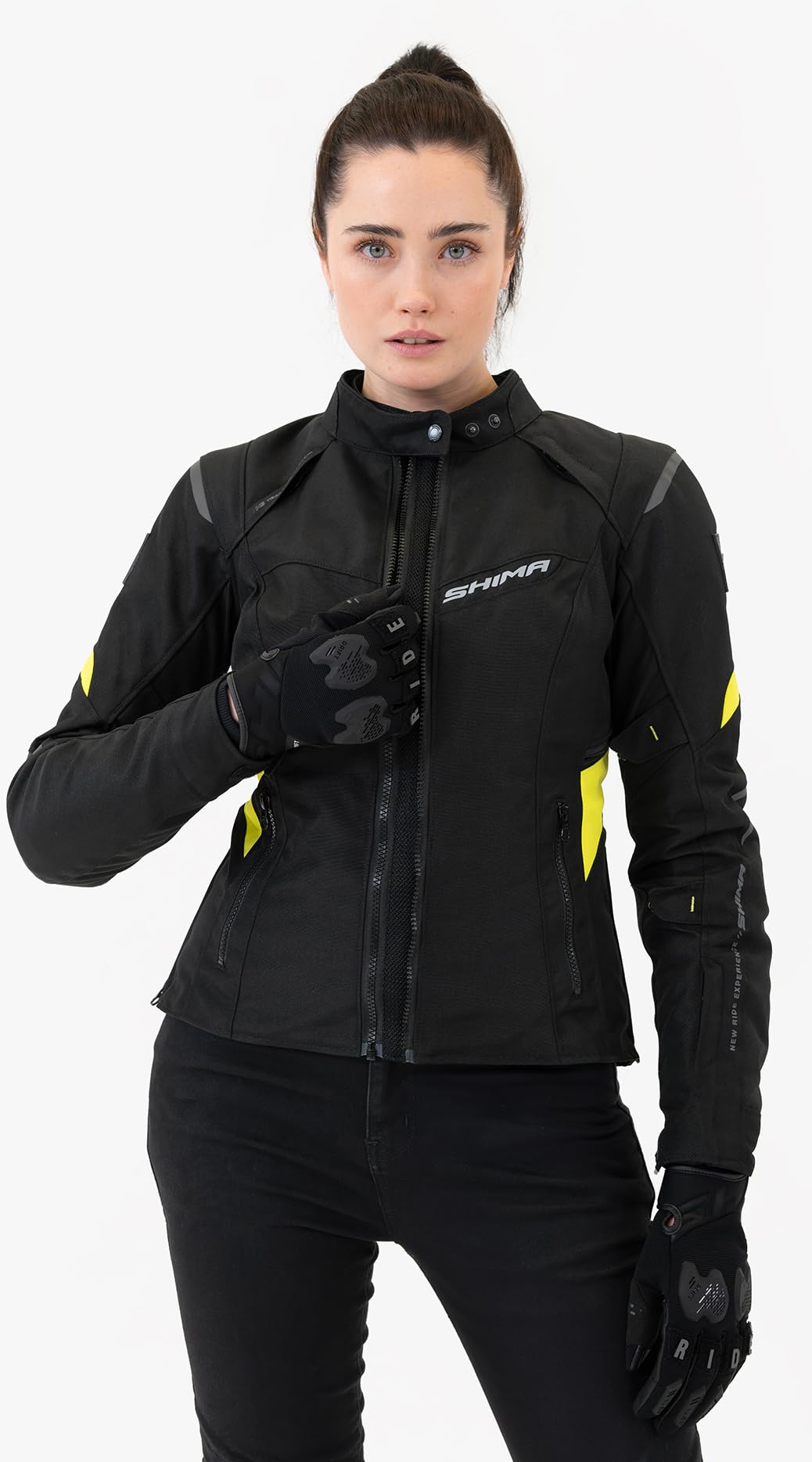 SHIMA RUSH Veste Moto Femme Homologué AIRFORCE Dorsale Blouson Armure Protecion Vestes Imperméable Textile Vetement Hiver Ete Touring Motos Aventure équipements (Femmes, Veste Regular, Rose, XL) | Ventilation optimisée