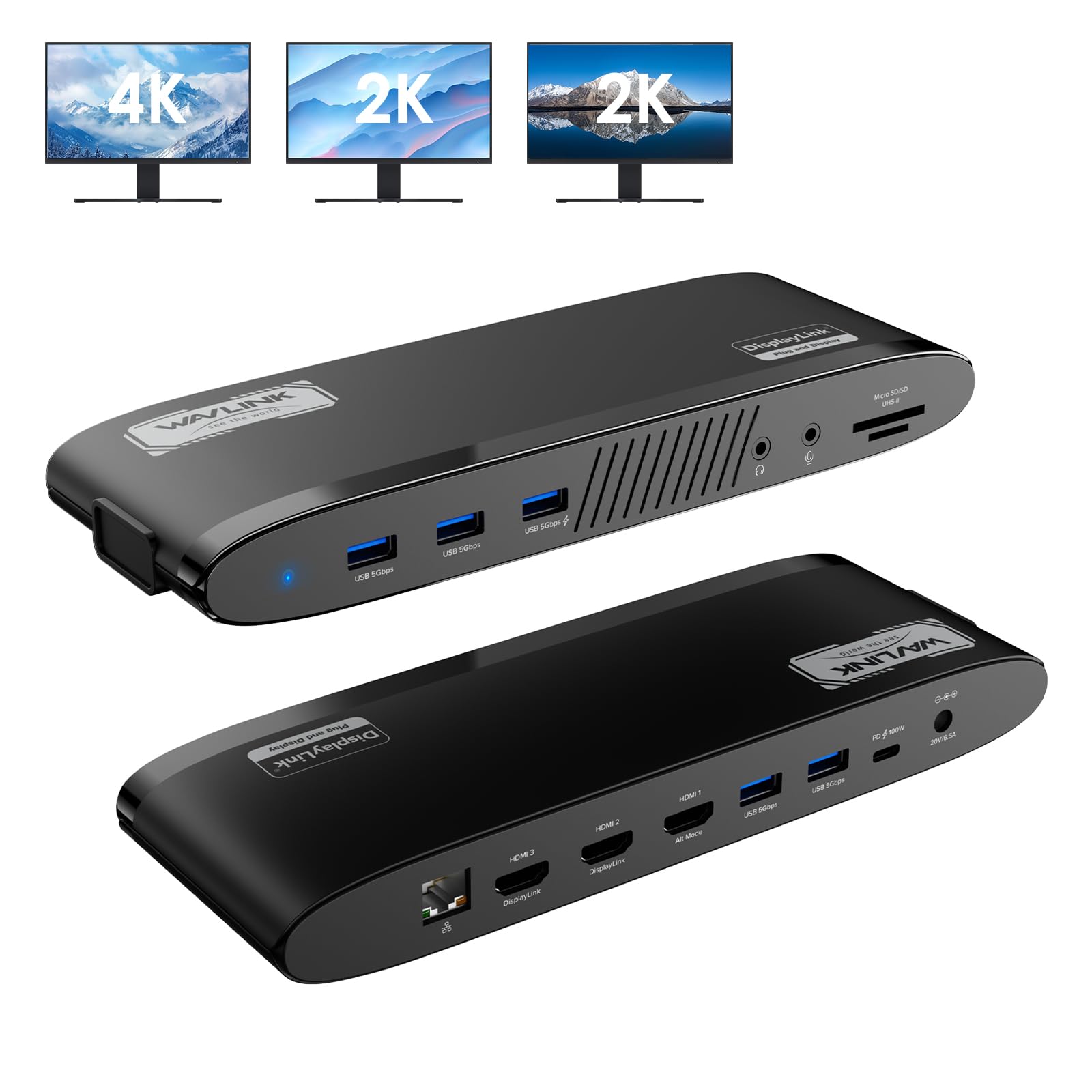 Amazon.co.jp: WAVLINK ユニバーサル デュアル 2K/4K ディスプレイ