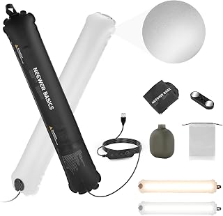 NEEWER BASICS 10W Handheld LED Fill Light 23.6"/60cm, Bi Color Portable Inflatable TPU Tube Lighting, 2700K-5600K CRI95 6.4' Cable USB A Powered for Studio Photography Video Recording Streaming, GC10B