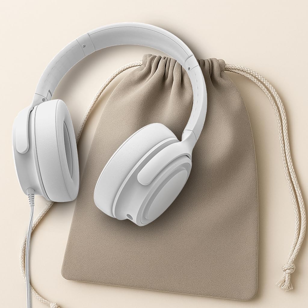ADOOPE Wired Over-Ear Headphones with USB C Connector, Hi-Fi Stereo Sound, Noise-Isolating Ear Cups, Comfortable Fit for USB C Devices (with Bag, White)