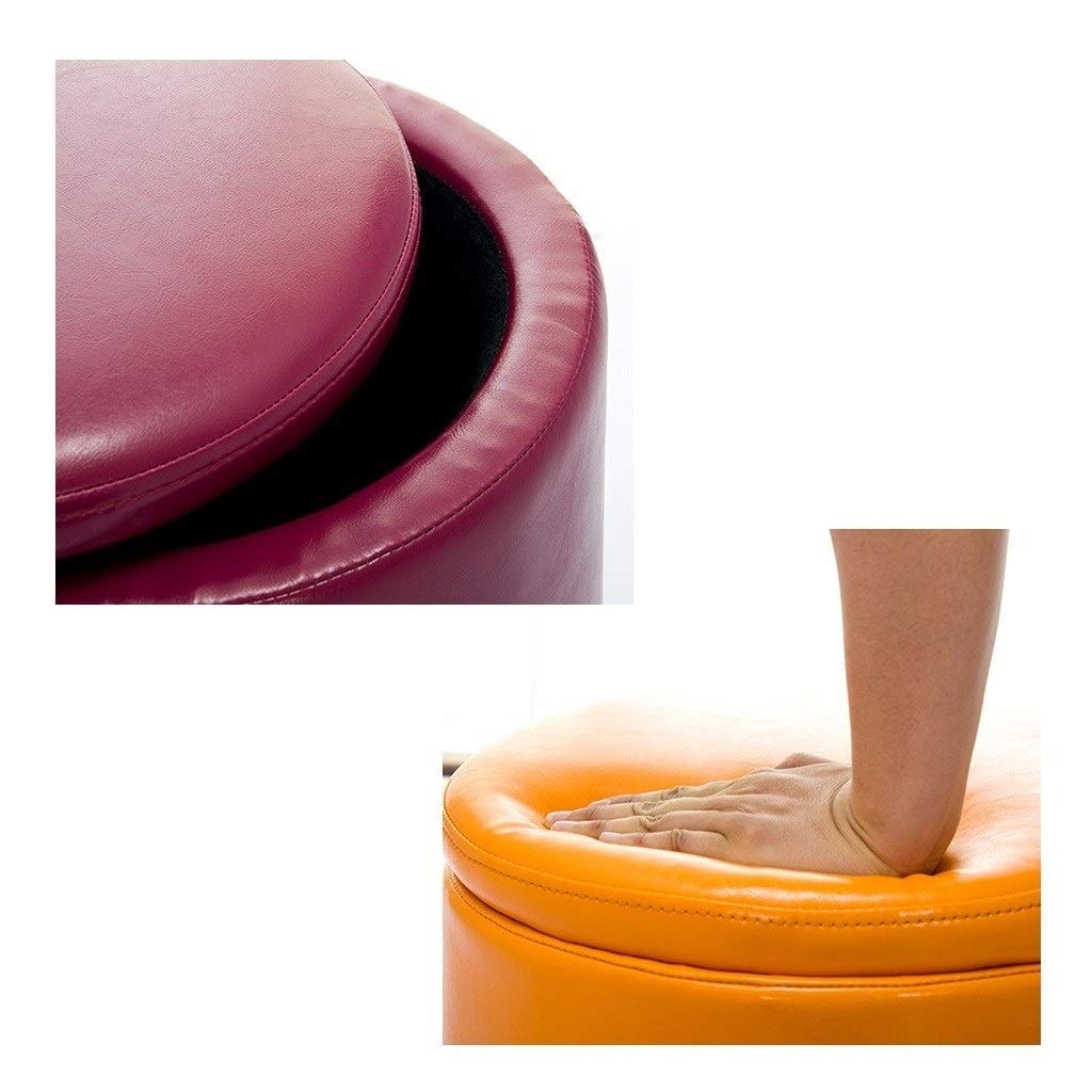 Pouf et tabouret nordique gzz repose-pieds en cuir siège de meuble pieds en bois A03