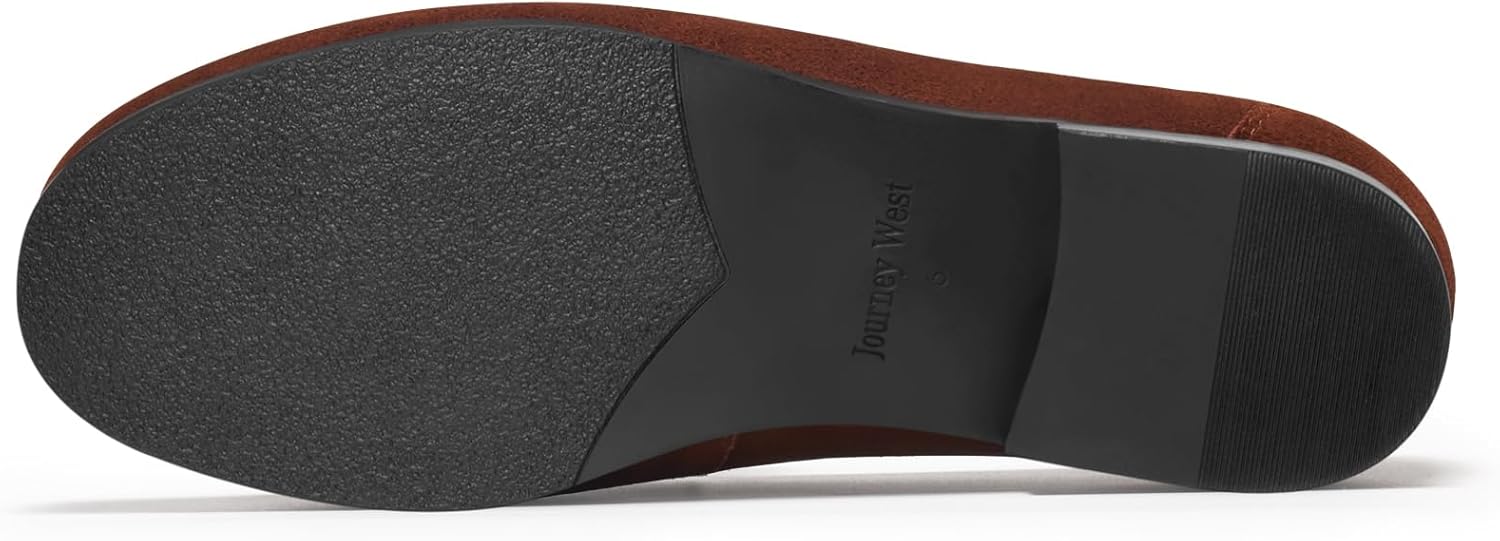 Journey West Ivy Style Suede Slip-on Penny Loafers Shoes for Women - Image 5