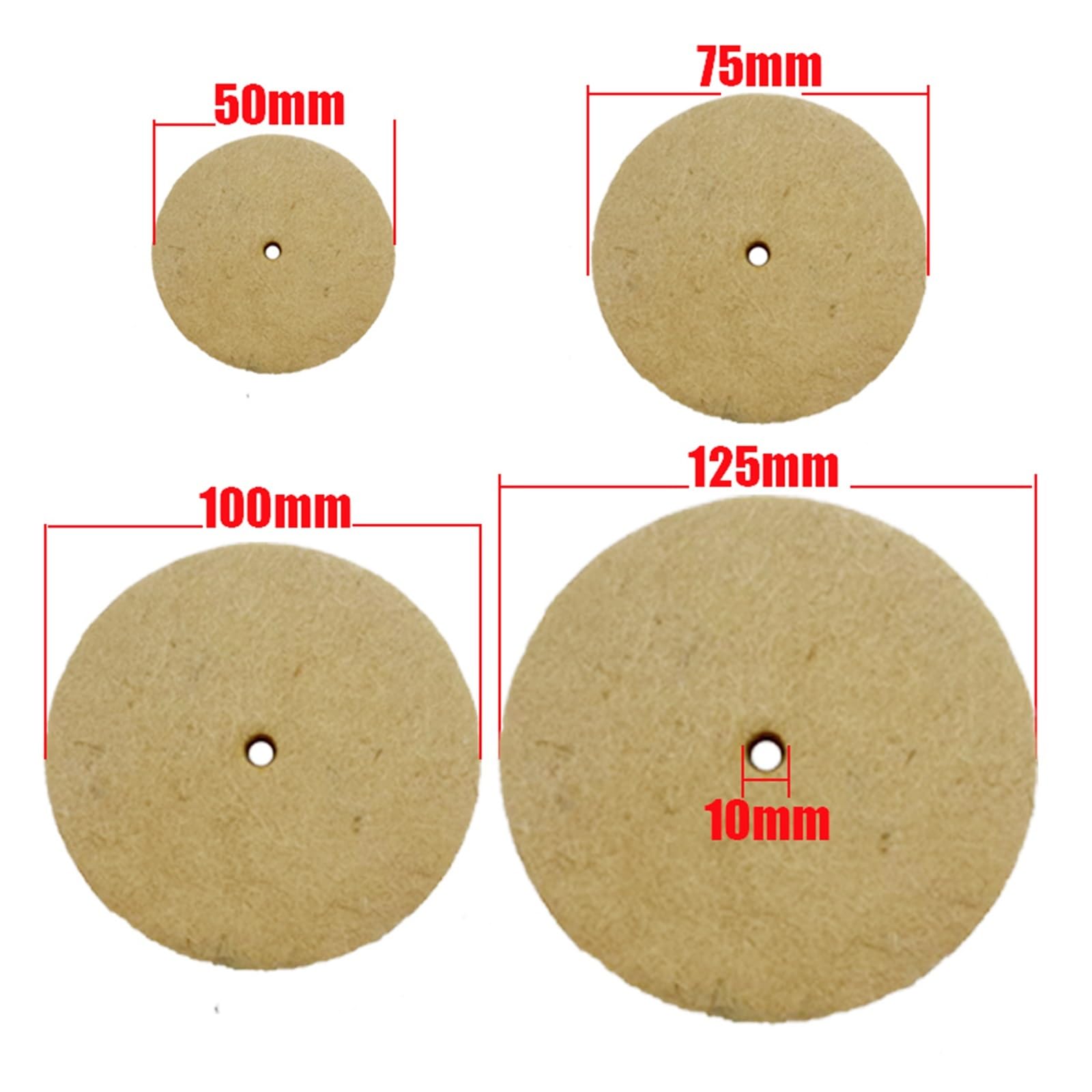 Disque abrasif de tampon de polissage de laine de feutre de roue de polissage de meule de foret for l'outil rotatif de meuleuse d'établi ou de meuleuse(125mm)