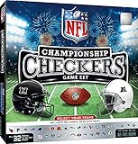 MasterPieces Officially licensed NFL League-NFL Checkers Board Game for Families and Kids ages 6 and Up