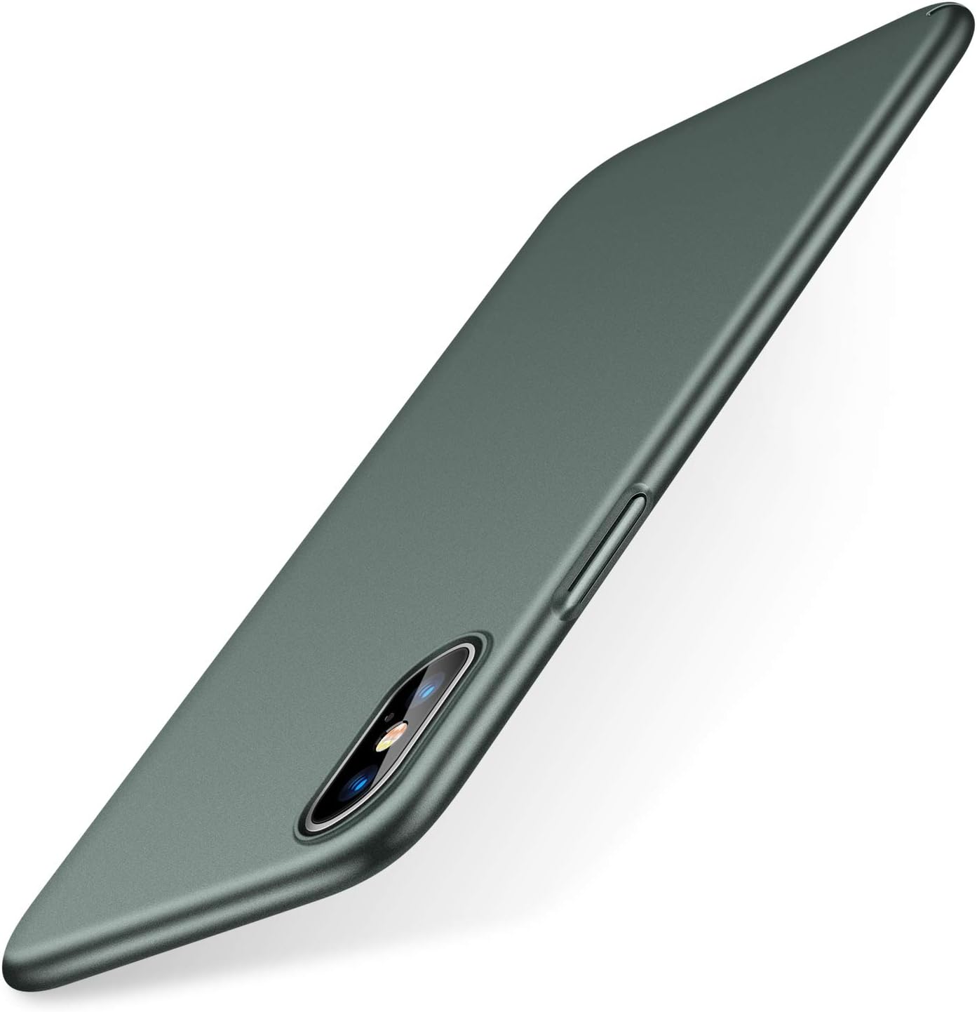 TORRAS Slim Fit for iPhone Xs Case/iPhone X Case/iPhone 10 Case, Lightweight Yet Protective Ultra-Thin Hard Cover with Matte Finish Coating Grip Phone Cases for iPhone 10s 5.8 inch, Midnight Green