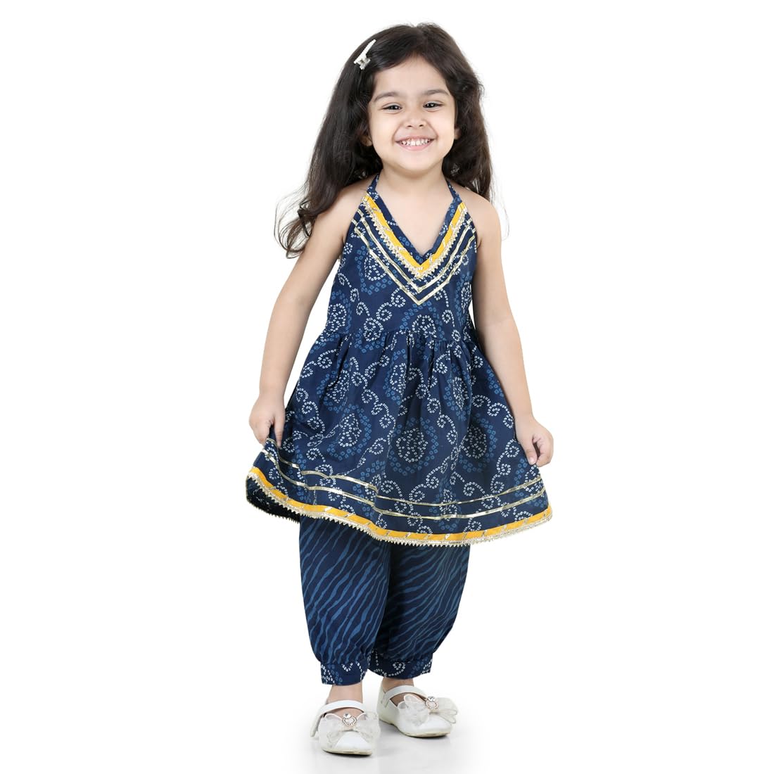 BownBee Ethnic Wear Cotton Kurti and Harem Suit Set for Girls, With Sleeveless Halter Neck Kurti for Your Baby Girl's, Ide... - Review, Price and Buying Guide