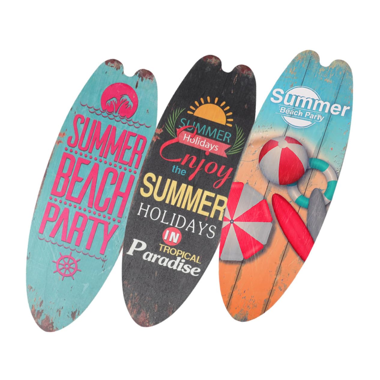 Ornement de planche de surf en bois noble Vaguelly - Décoration murale artisanale