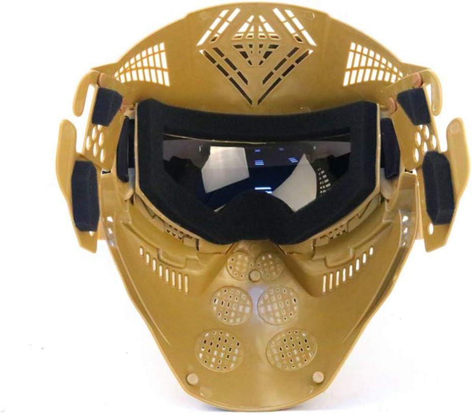 Tactical Mask Airsoft Masks, for Airsoft BB Hunting, CS Game Full Face Tactical Gear, Impact Resistant with Goggles, Motocross Skiing Outdoor Activities