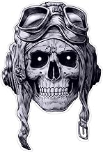 Aviator Skull Sticker Skull Pilot Plane Approx. 14 x 10 cm