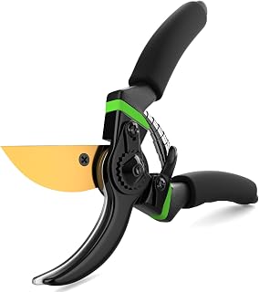 Ultra Sharp Titanium Coated Pruning Shears - Arthritis Friendly Garden Clippers, Cuts 3/4 Inch Branches 3X Easier