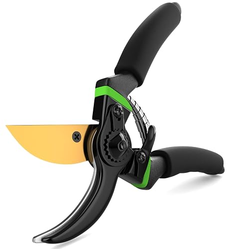 Ultra Sharp Japanese Steel Pruning Shears - Cuts 3X Easier,