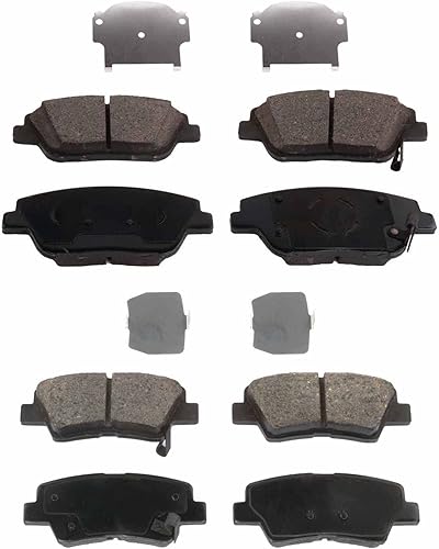 Juego de pastillas de freno compatibles con Hyundai Sonata 2011-2015, Kia Optima 2011-2016, delanteras y traseras