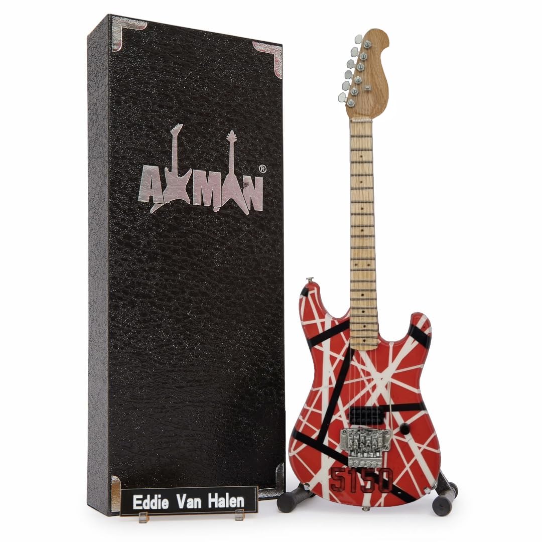 Eddie Van Halen (Van Halen) - Réplique de guitare miniature - Cadeaux de musique - Ornement fait à la main