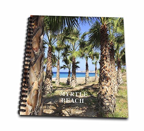 3dRose Florene America The Beautiful - Palms Line Myrtle Beach South Carolina - Memory Book 12 x 12 inch (db_80856_2)