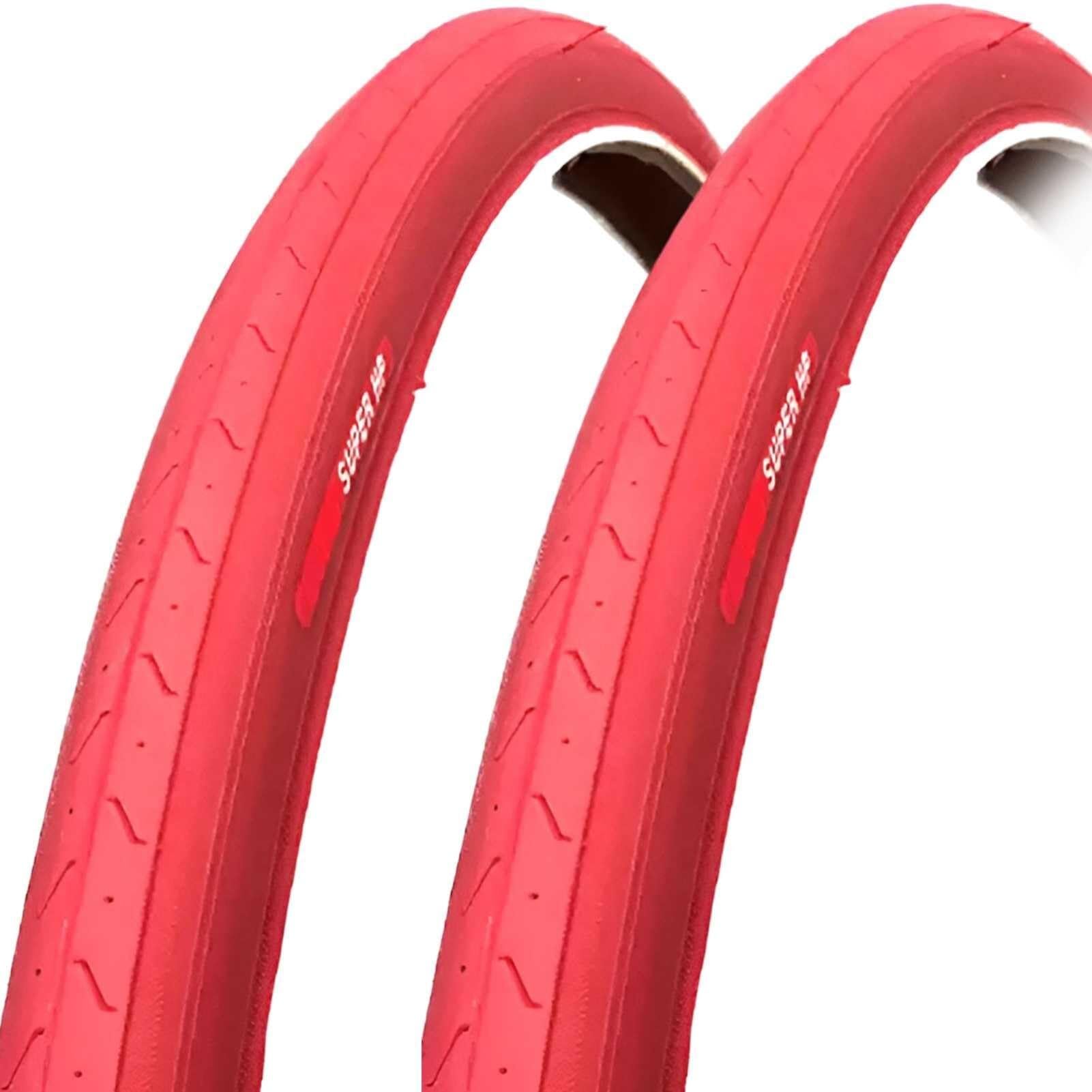 2pcs 700x23c Opony Rowerowe, 700 23c Opona Klinczowa Odporna na Pęknięcia 23-622, Wysokie Ciśnienie 100 PSI, Czerwona Boczna Strona do Przodu i Tyłu