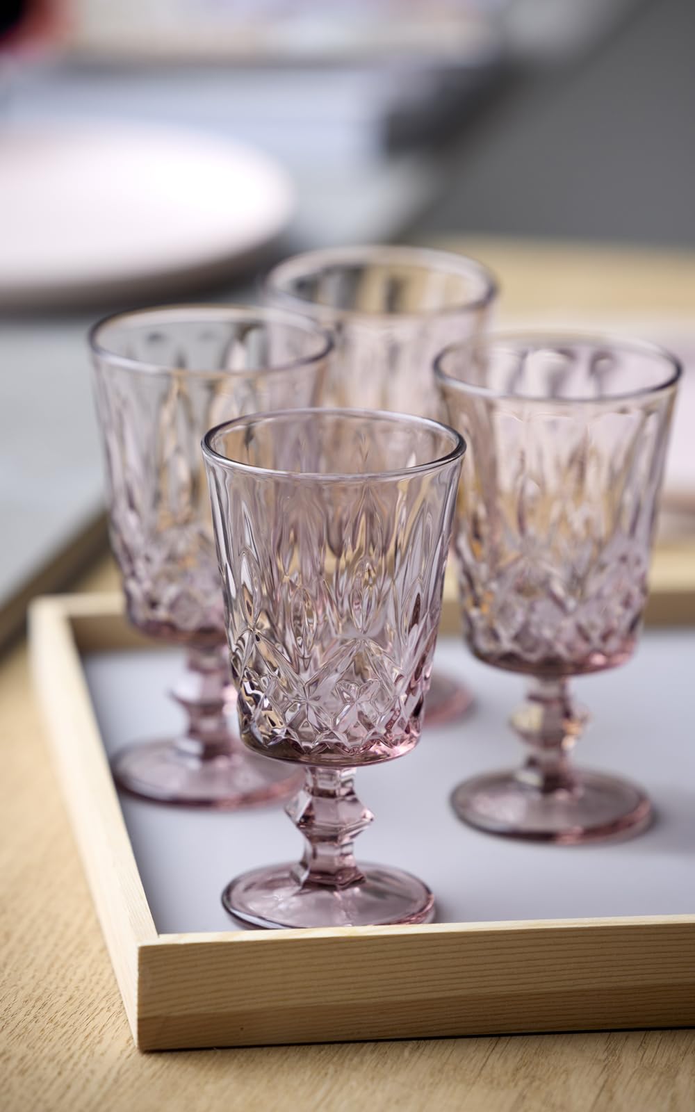 Lyngby Glas Sorrento Şarap Kadehi 4 Adet 29 Cl Pembe