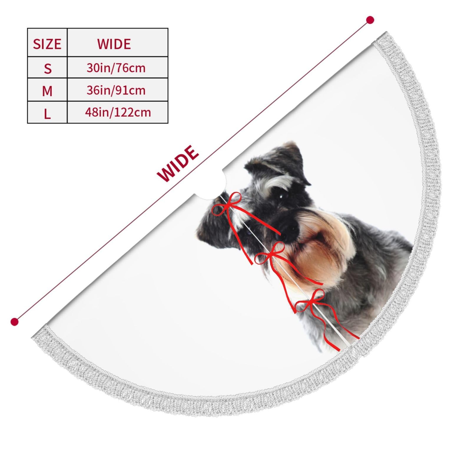 Weihnachtsbaumdecke mit Aufschrift "Well Behaved Dog", bedruckte Polyester-Quaste, Weihnachtsdekoration