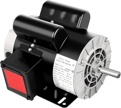 2HP Electric Motor, General Motor Single Phase, 5/8" Shaft Diameter CW/CCW, ODP Air Compressor Motor, 60HZ, 3450RPM, 115/230V