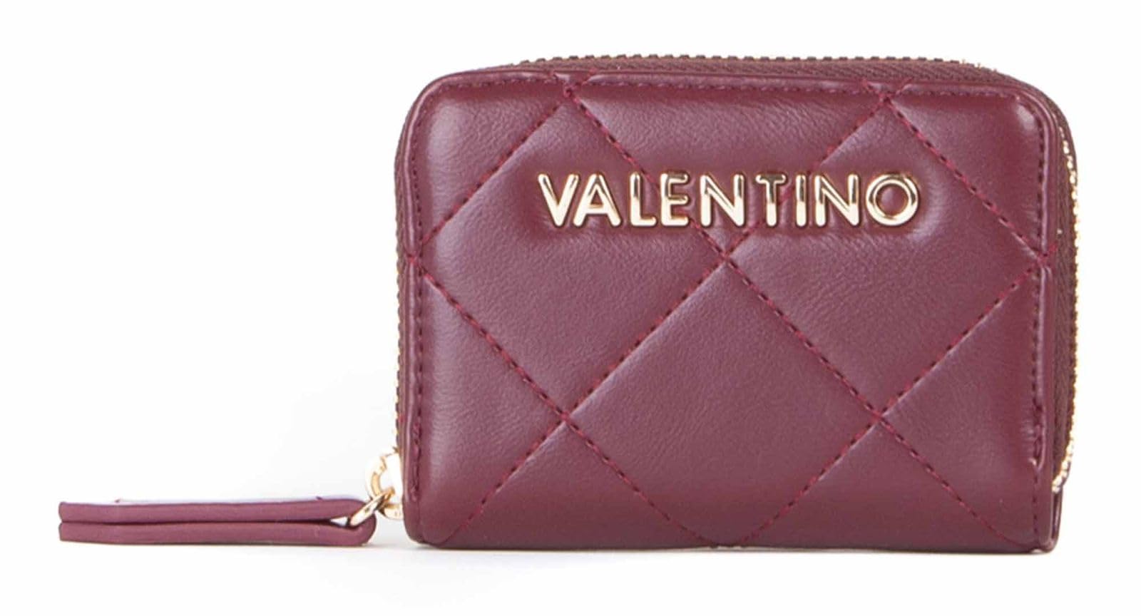 Valentino Nur Porte-Monnaie en Cuir Bordeaux : L'Élégance Compacte pour Vos Cartes et Monnaie
