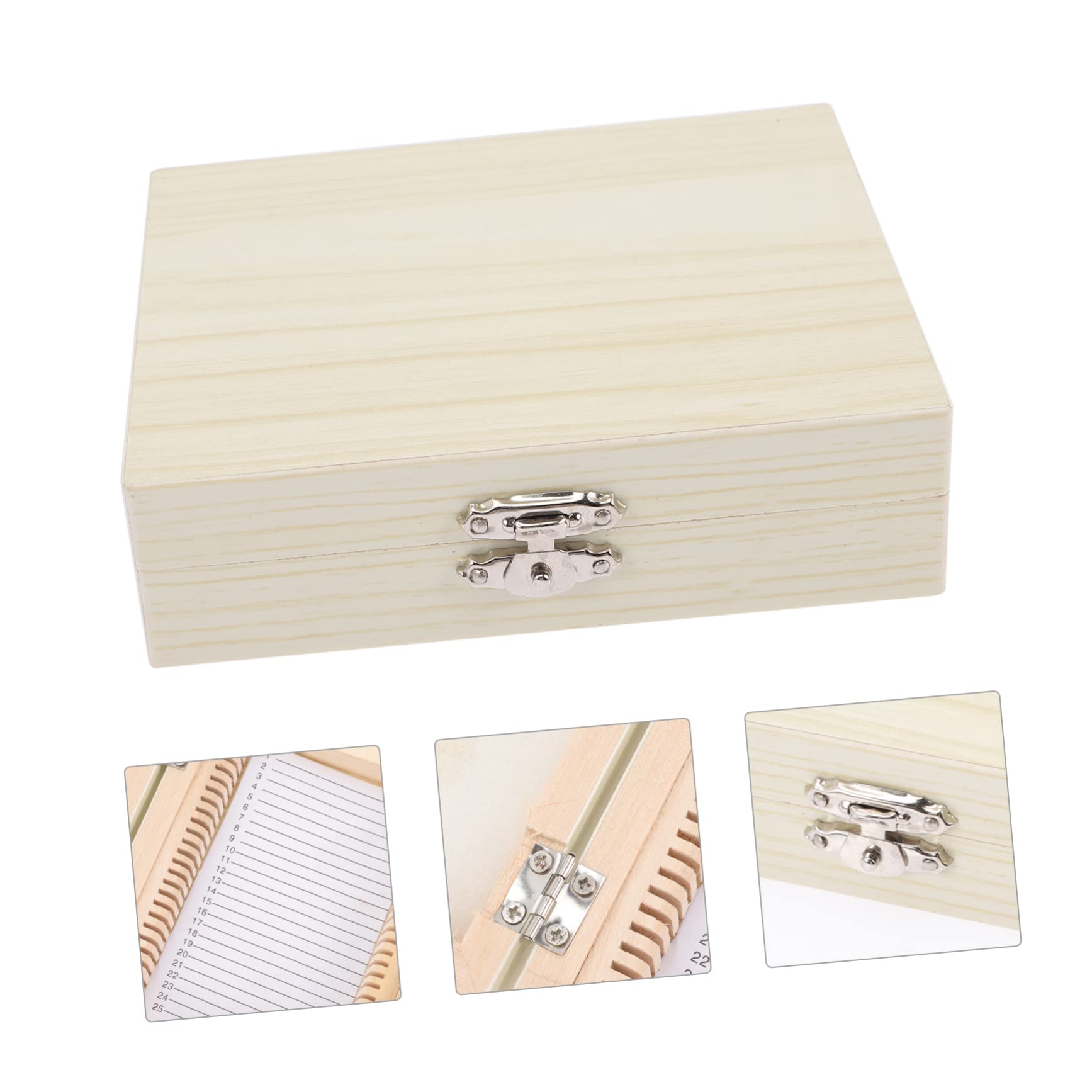 PRETYZOOM 3Er-Packung Biologische Slice-Box Exemplare vorbereitet gleiten Scheibe Lagerung klein Mikroskop -Schleifbehälter Halter für Mikroskop-Objektträger Holz Beige