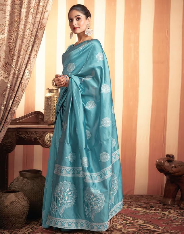 Image of SIRIL Women's Kanjivaram Soft Silk Saree Pure Silk Saree With Unstitched Blouse Piece