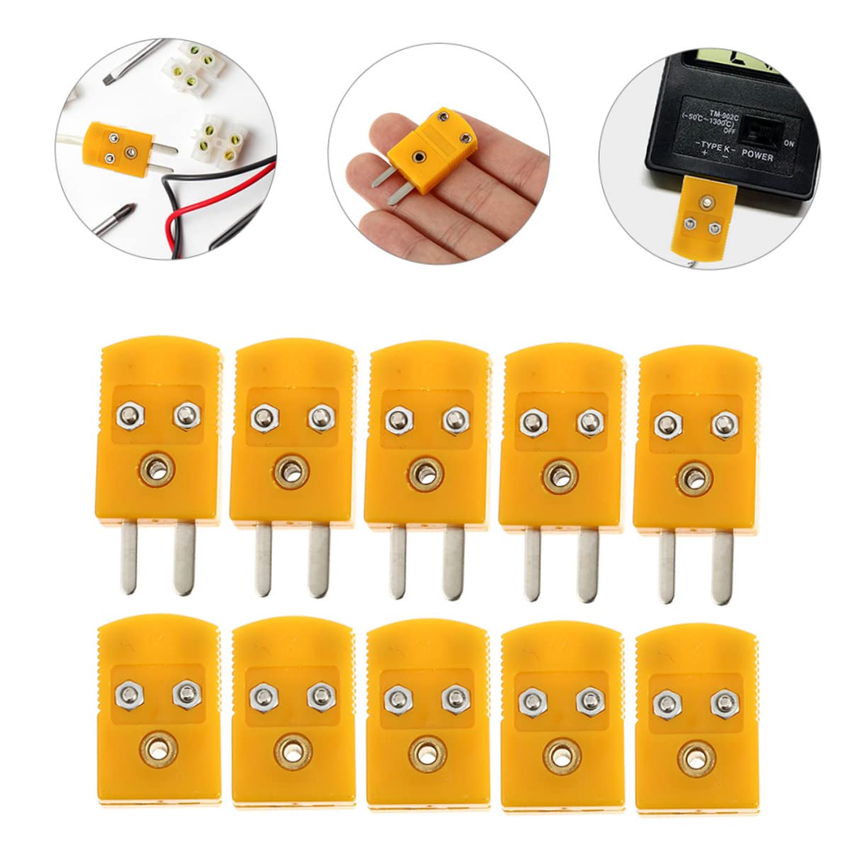 Anneome 15juegos Adaptadores De Tipo De Conectores Macho y Hembra y Socket Para Termómetros Instalación y Alta Precisión