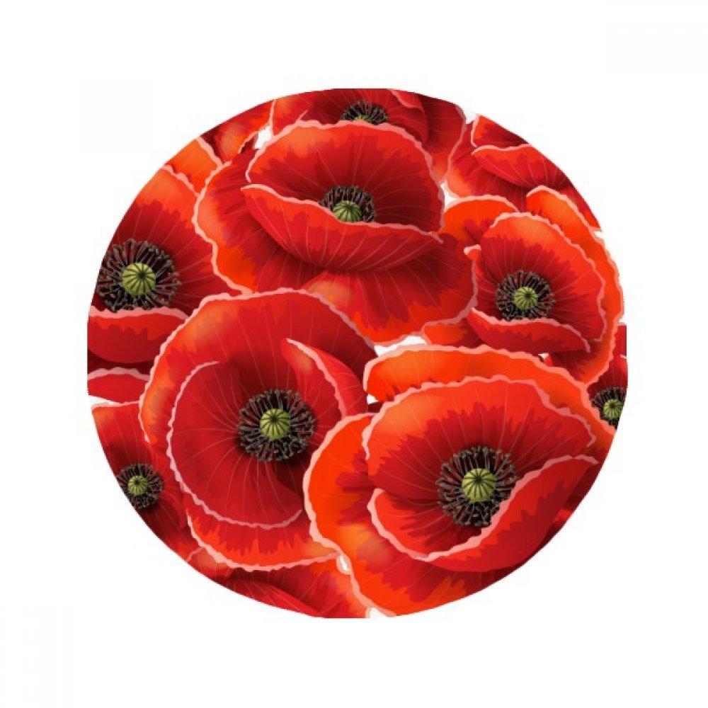 Tapis rond cadeau motif fleurs rouges 80cm pour pendaison de crémaillère