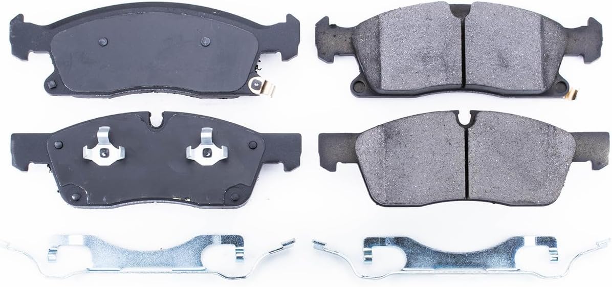 PowerStop Front Brake Pads For Dodge Durango 2021-25 |Jeep Grand Cherokee 2016-21 |Grand Cherokee WK 2022 - Z17 Ceramic Brake Pads With Installation Hardware, 17-1904