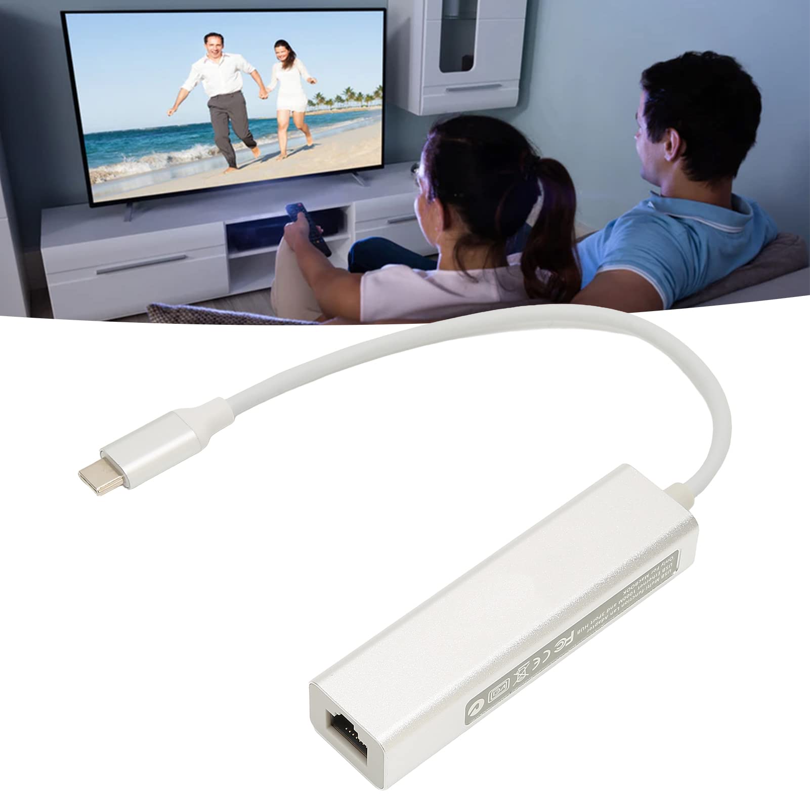 HUB USB 3.0 a 3 Porte, Espansione Porta USB, Supporta L'espansione USB e La Connessione di Rete, Ricarica Intelligente e Ricarica Rapida, HUB USB 3.0 con RJ45 per Win, per Linux, per OS X