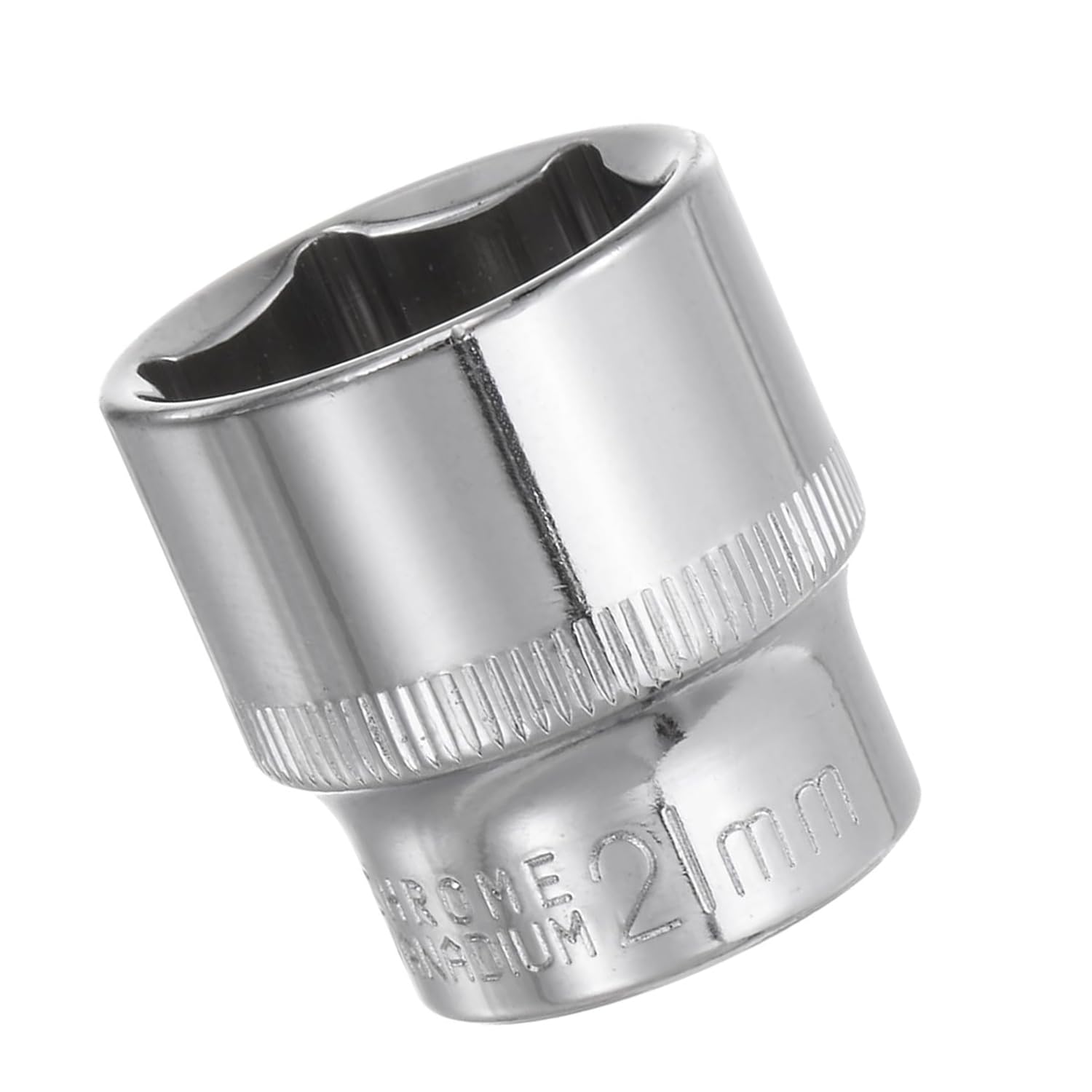Youzzei 21mm 3/8 Inch Square Drive Socket, 6 Point Metric Socket, Polishing Chrom Vanadium Alloy Steel 21mm Sockets 3/8" Drive for Car Repair Mechanical Maintenance Home Use