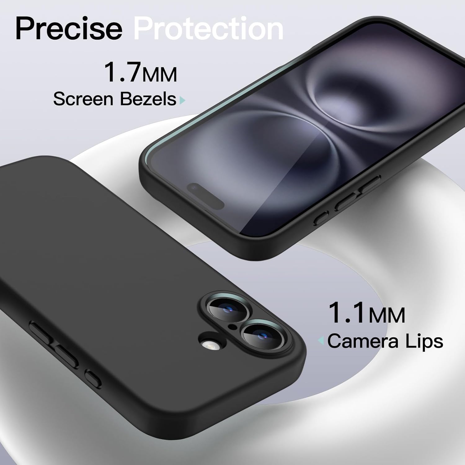 JETech Magnetic Silicone Case for iPhone 16 6.1-Inch, Compatible with MagSafe, Silky Soft Touch, Shock Absorbing Phone Cover with Camera Lens Full Protection (Black) - Image 6
