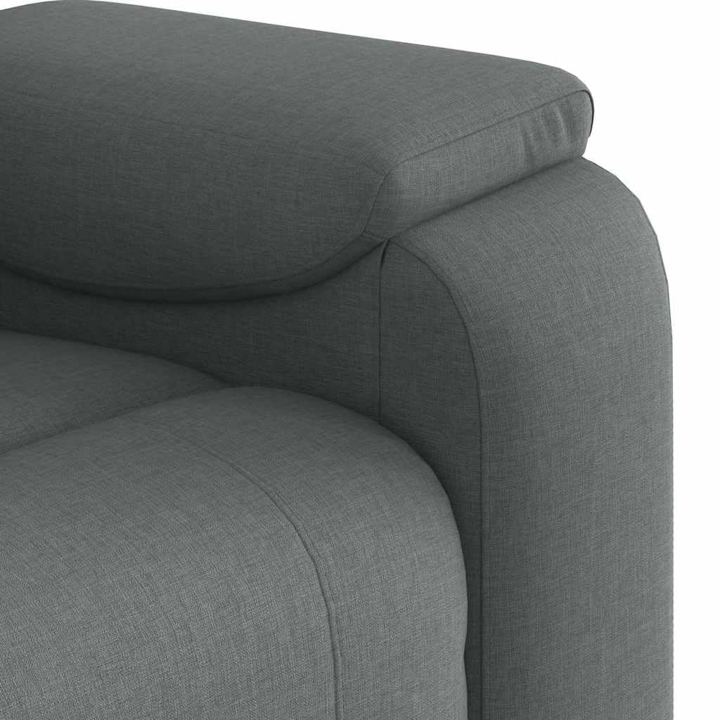 IKAYAA Sillón de Masaje Reclinable Tela, Sillón De Relax, Sillon Masaje Relax, Sillon Relax con Bolsillos Laterales Sofá Individual Sofá Relax Butaca Orejera para Salón Oficina Dormitorio Gris Oscuro