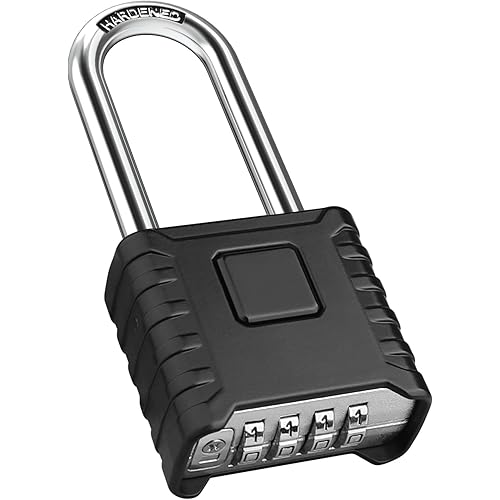 2.3in Long Shackle Combination Padlock, Diyife® Large Heavy Duty Outdoor Padlock [One-Touch Unlocking] [Weatherproof] Design of Hidden Password, High Security for Locker, Gym, Garden, Fences