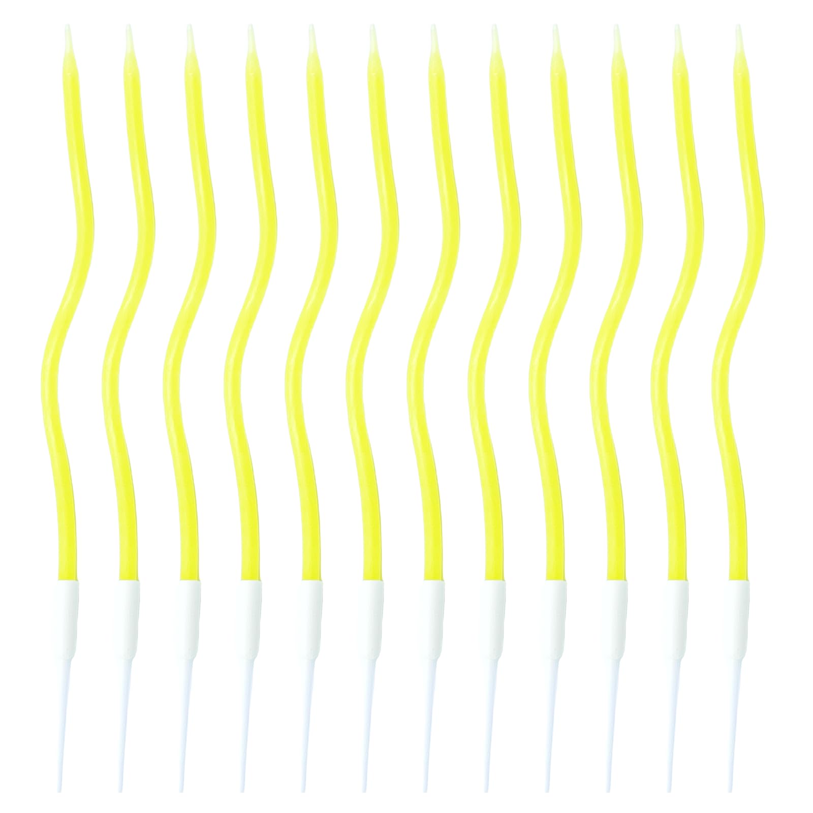 Festa Centro Yellow 12 Birthday Cake Candles, Spiral Birthday Candles Long Thin Candles Birthday Cake Candles Spiral Cupcake For Birthday Party Cake Decorations (Yellow)