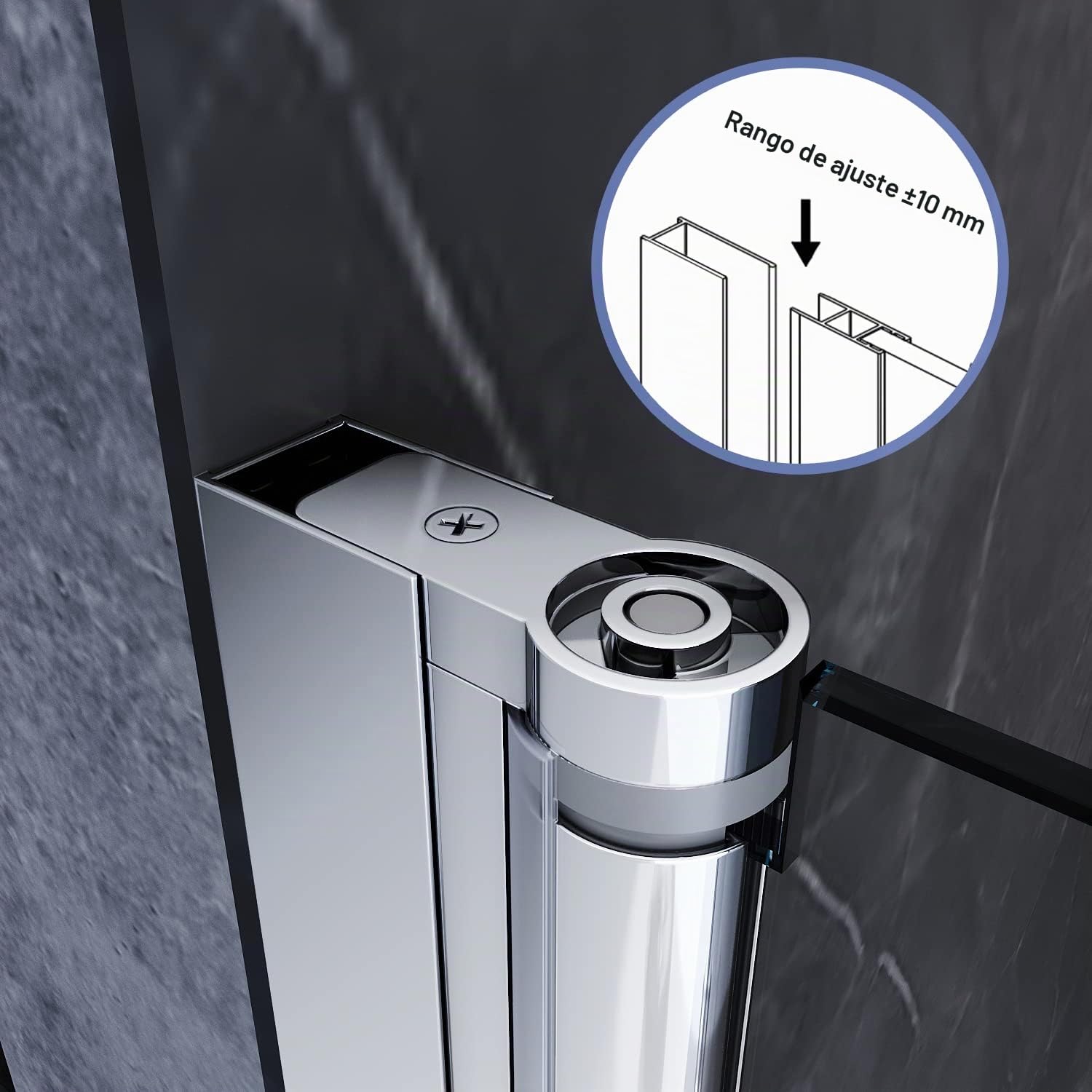 SONNI Mampara de Ducha Puerta Enrasada Vidrio 5mm Templado Transparente 70x195 cm