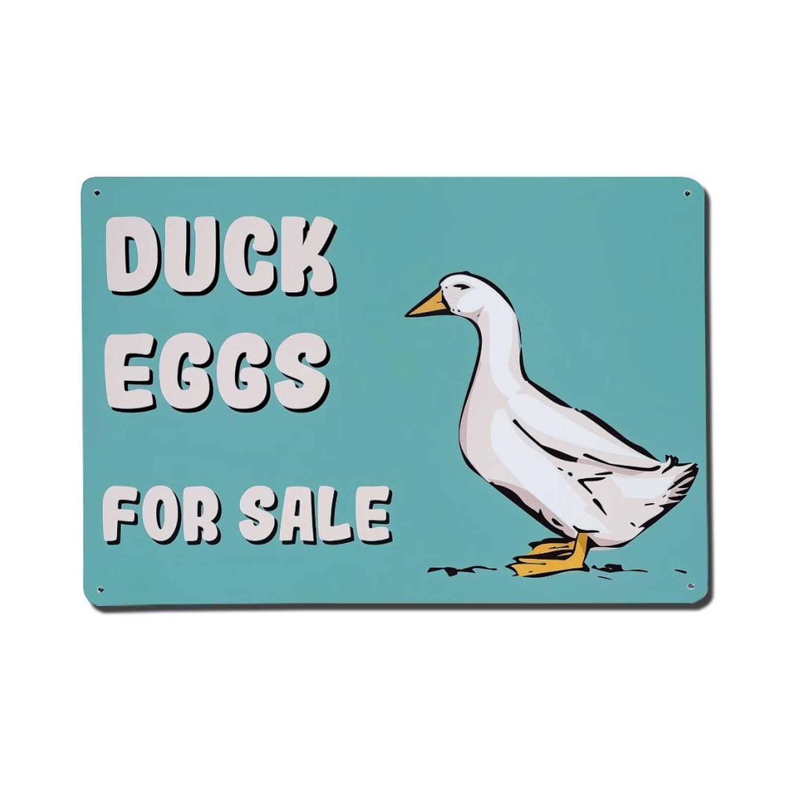 Jdfenggu Vintage Duck Eggs For Sale Sign Retro Metal Tin Sign, Metal Poster For Bar, Home, Man Cave, Kitchen, Laundry Room Art Decor 8X12 Inch