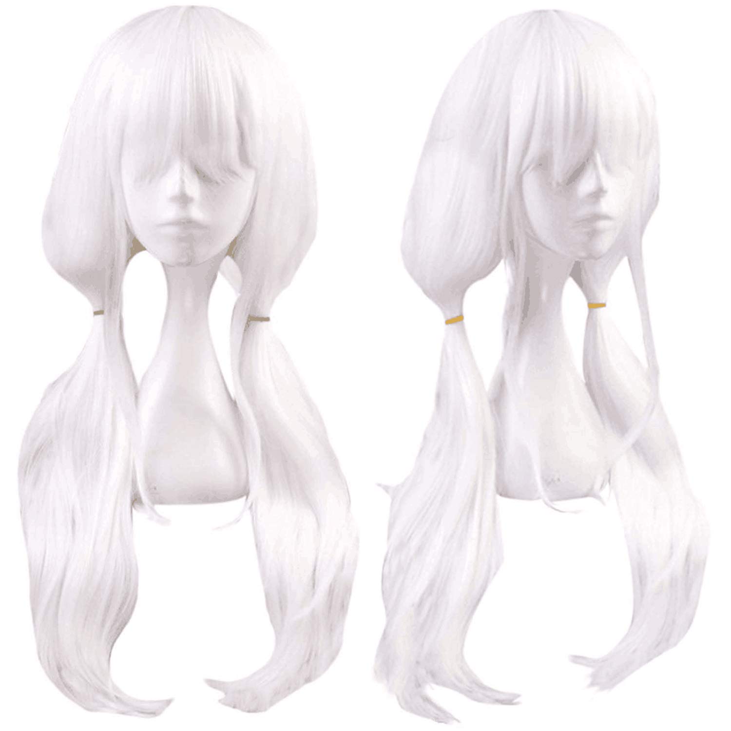 EbingooWhite Wig with Bangs + Free Wig Cap for Cosplay Long Natural Wavy Synthetic Hair Wigs for Movie Costume Women