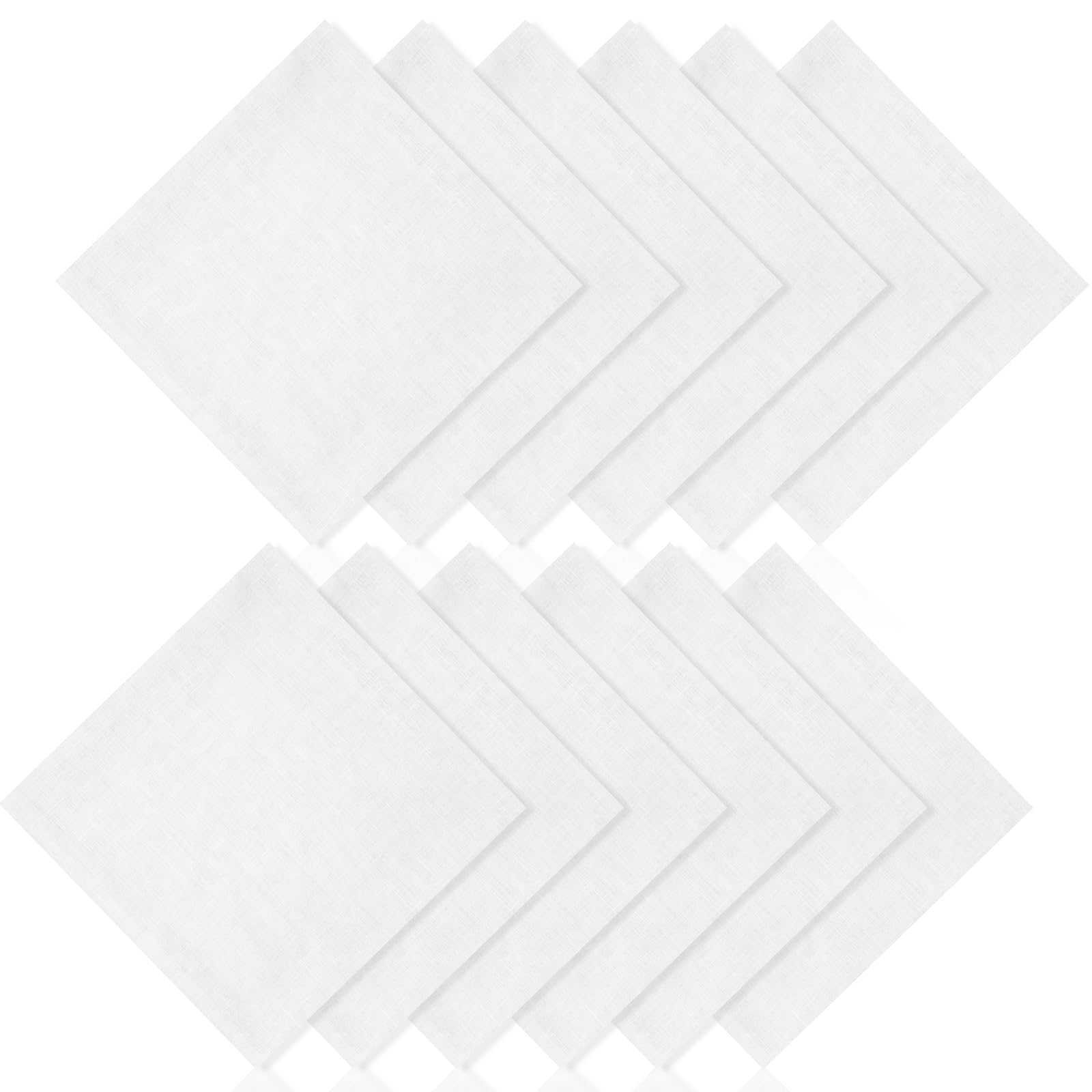Tigeen Irische Leinen-Taschentücher, 40,6 x 40,6 cm, 100 % reines Leinen, Hohlsaum, weißes Einstecktuch, 12 Stück
