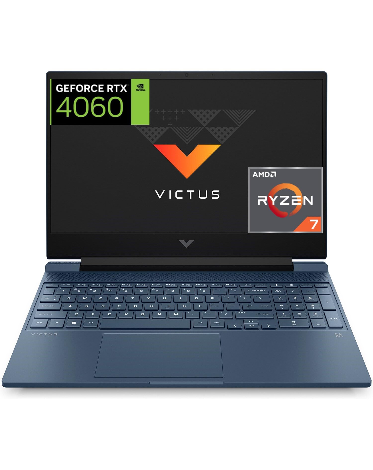 HP Victus 15-fb2004ns - Ordenador portátil Gaming de 15.6" FHD AMD Ryzen 7 8845HS, 16GB RAM, 1TB SSD, NVIDIA GeForce RTX 4060, Sin Sistema Operativo Blue - Teclado QWERTY Español