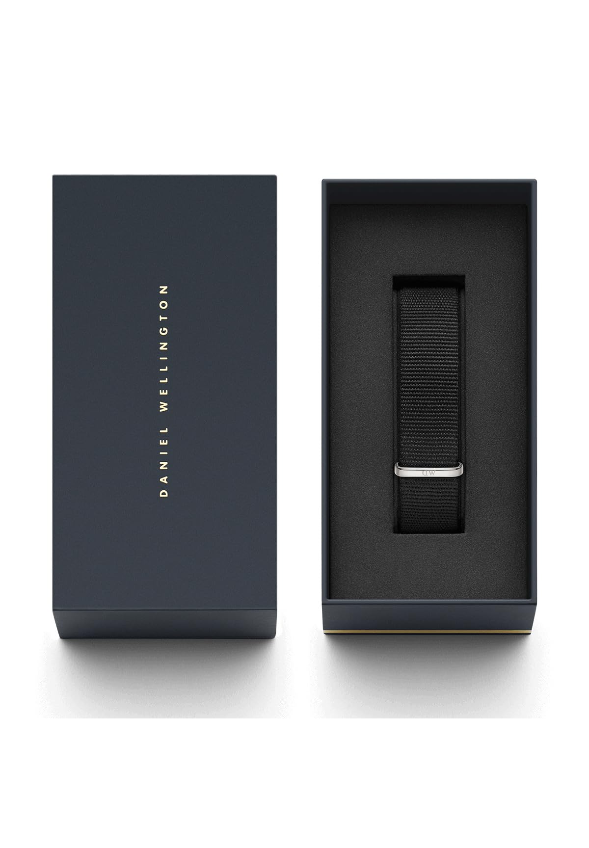 Daniel Wellington Classic Cornwall Cinturino Unisex Adulto, 18mm, in NATO, Nero/Argento