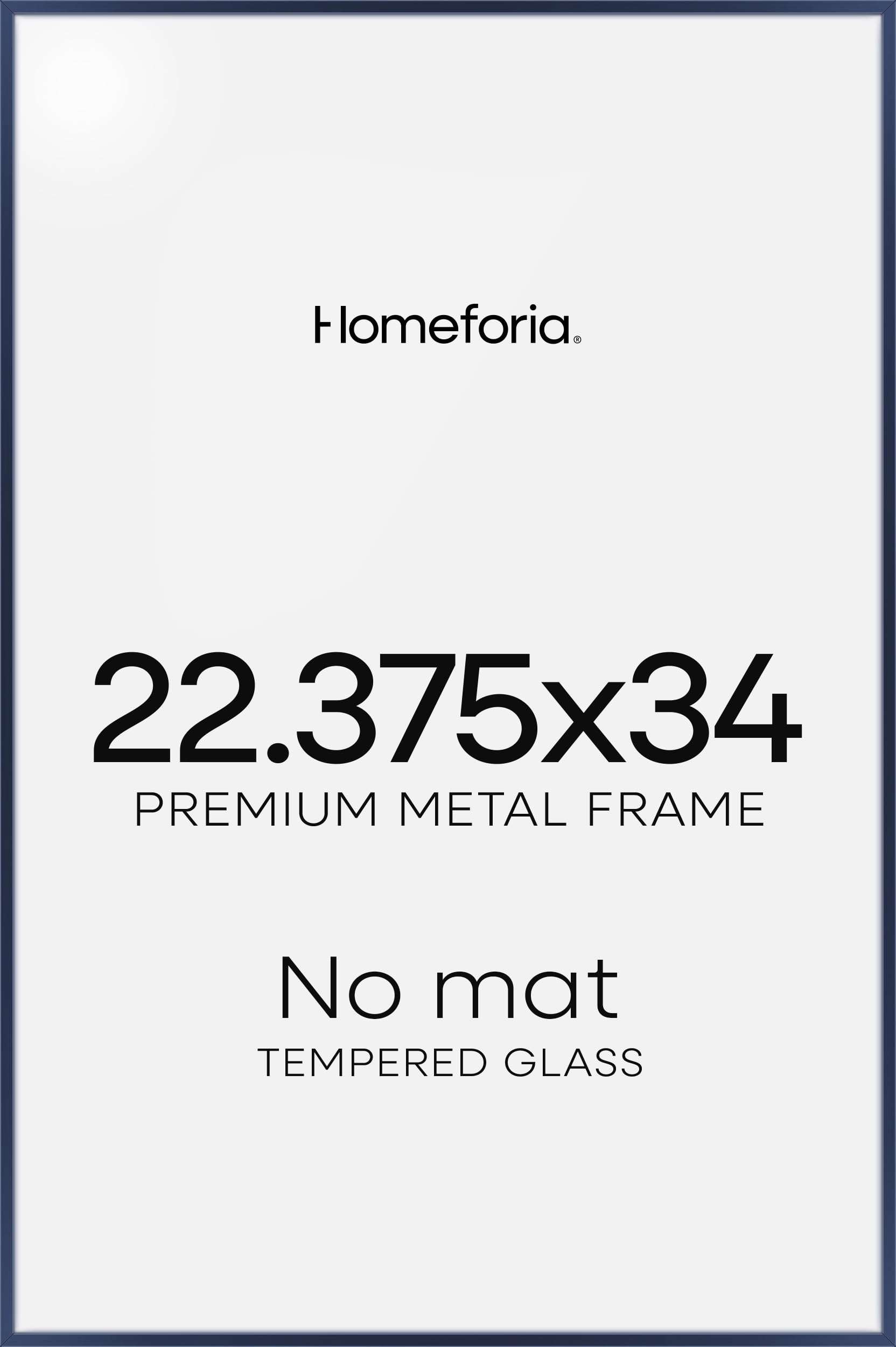 Homeforia 22.375x34 Navy Blue Puzzle Frame, High End Metal 22.375 x 34 Picture Frames without Mat, 34x22.375 Poster Frames for Wall, 22.375 by 34 Puzzle Photo Frame, Tempered Glass, Wall Kit, Set of 2