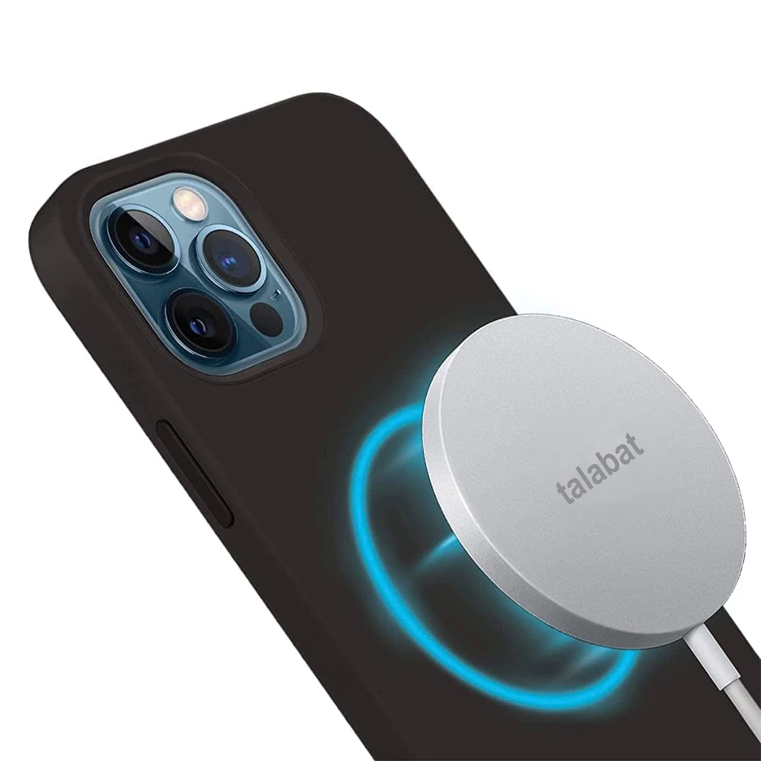 Talabat 15W Magcharger Magnetic Wireless Charger Type-C Charging Compatible With Iphone 13/13Pro/13Pro Max/13 Mini/12/12 Pro/12 Pro Max/12 Mini, White