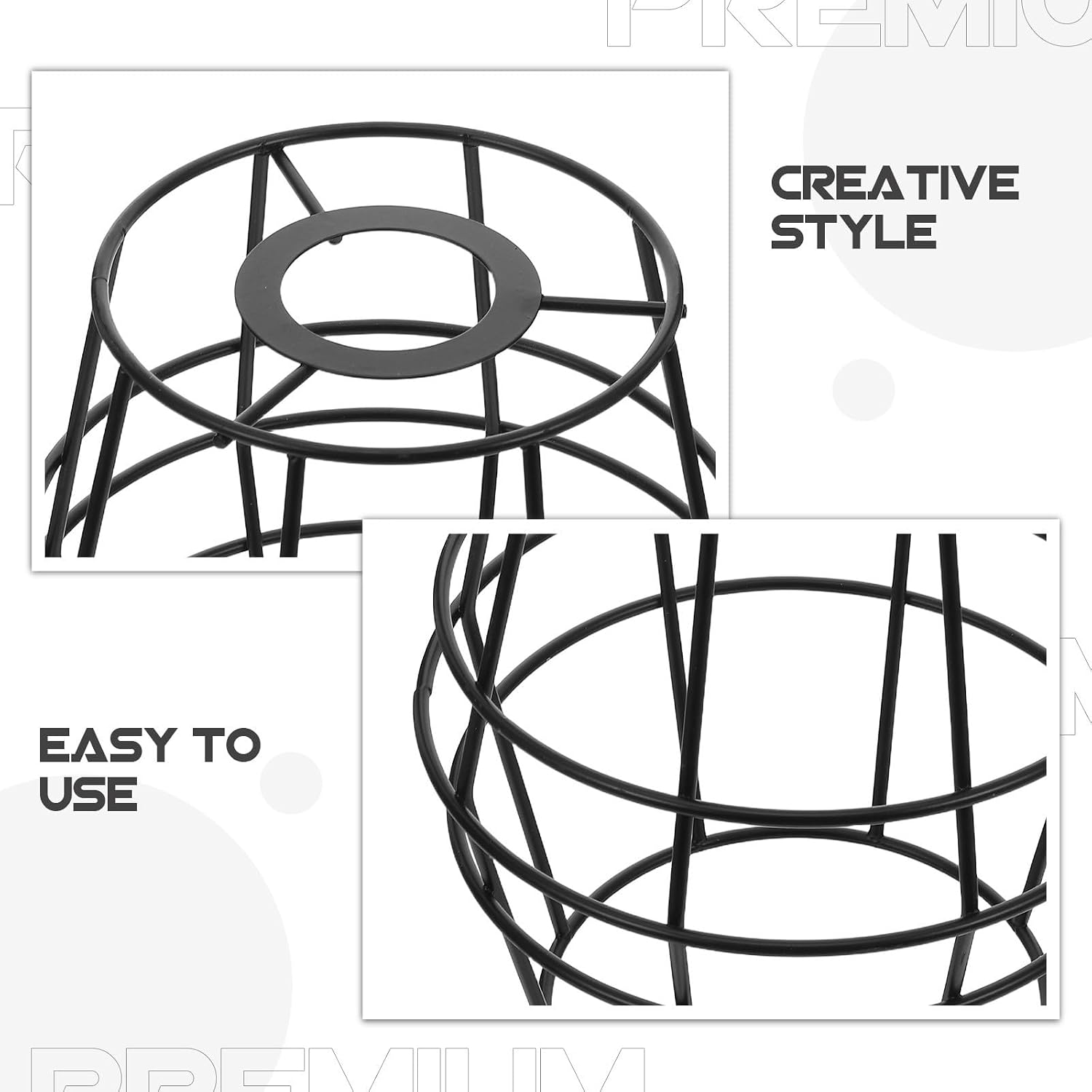 TEHAUX Iron Lamp Shade Holder with Handwoven Design, Universal Compatibility Table Lamp Bracket Made of Sturdy Iron, for DIY Lighting Accessories in Bedrooms and Dining Areas