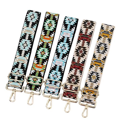 Image of Purse Strap Replacement Crossbody Adjustable Bag Strap Wide Handbag Shoulder Strap (Black Green)