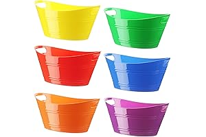 Colorful 6-Piece Plastic Buckets for Refreshing Ice Fun